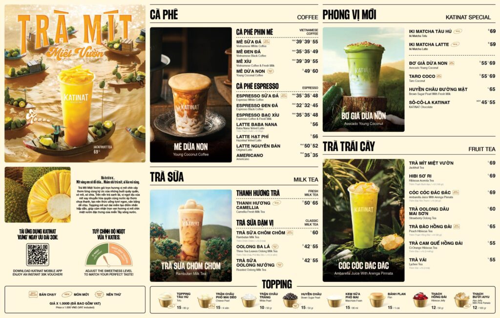 menu katinat coffee